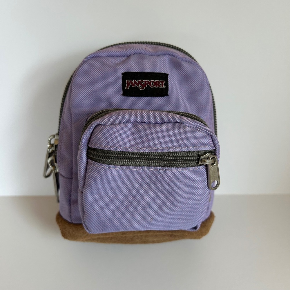 JanSport Right Pouch Mini Backpack Accessory Lavender Purple Suede JS0A2T3C